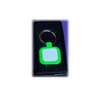 Llavero plástico cuadrado verde con placa blanca sublimable