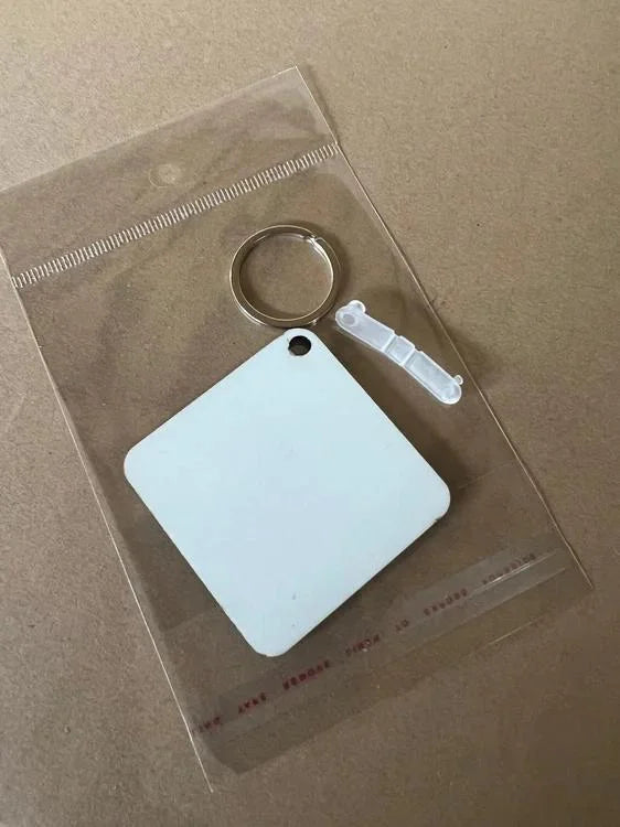 Llavero sublimable cuadrado de MDF 1 cara sublimable 4 x 4 cm