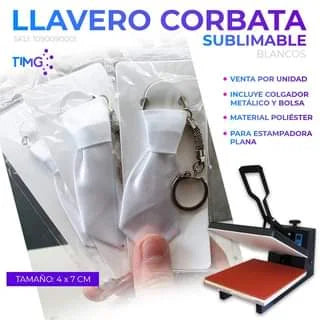 Llavero sublimable en forma de corbata 4x7cm