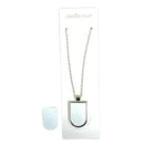 Medallón sublimable en forma de D con cadena y placa blanca