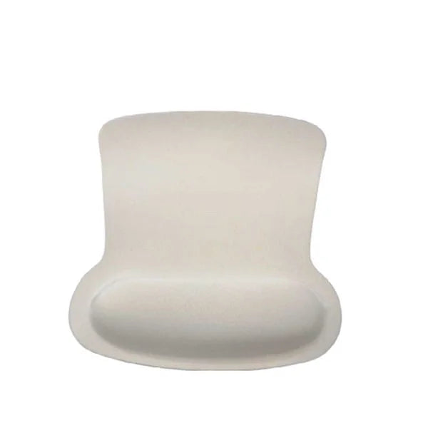 Mousepad blanco con cojín elevado de gel para apoyar la muñeca