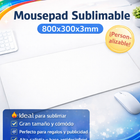 Mousepad sublimable blanco de 80 por 30 cm y 3 mm de espesor