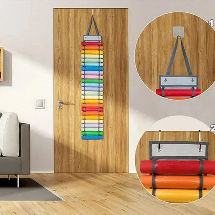 Organizador de vinilos porta rollos de 24 compartimientos colgante