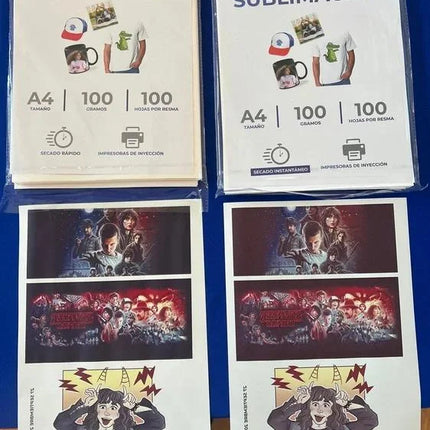 Papel sublimación secado instantáneo 100 hojas - 100 grs - A4