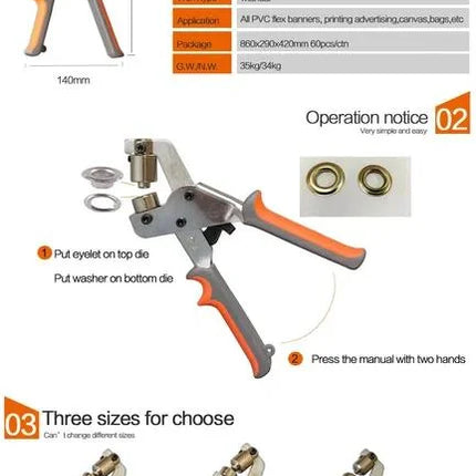 Perforadora de ojales manual HP-7