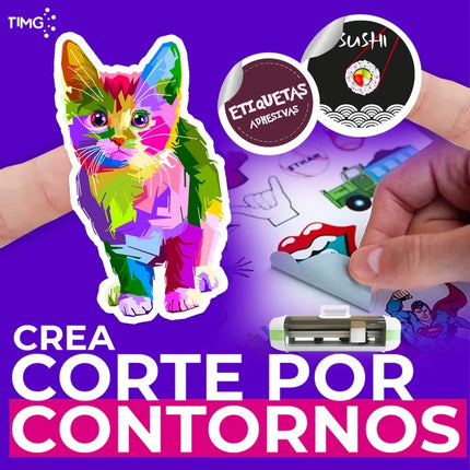 Mini ploter de corte portátil - modelo MCR330 - 330mm de ancho - cámara CCD corte por contorno