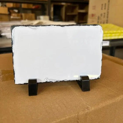 Roca sublimable rectangular 15 x 20cm incluye atriles y caja modelo SH03