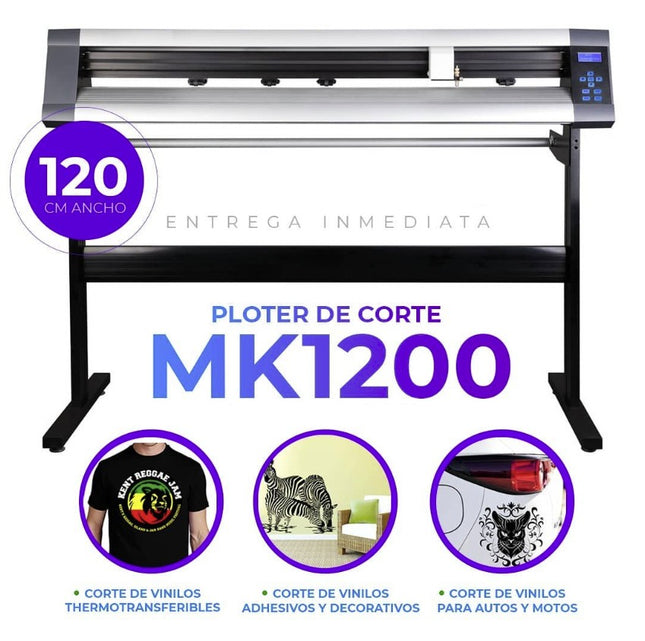 Ploter de corte Mk1200 sin software ni pedestal - 120 cm de ancho - corte y dibujo sin pedestal.