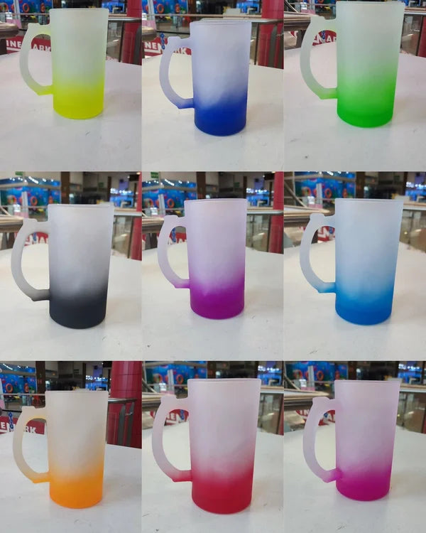 Vaso shopero para sublimar Vidrio 16oz Base de Color Cervecero sublimable