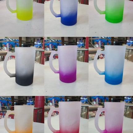 Vaso shopero para sublimar Vidrio 16oz Base de Color Cervecero sublimable