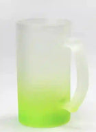 Shopero sublimable con base verde y cuerpo translúcido
