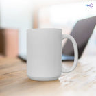 Tazón blanco sublimable de 15 oz sobre una mesa