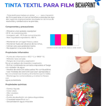 Tinta Textil para Film - DTF - Todos los colores