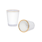 Dos vasos de tequila sublimables de 1,5 oz con borde dorado