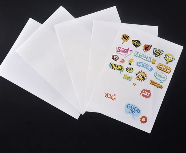 Vinilo Adhesivo Transparente No Cristalino Waterproof A4 20 Hojas. Ideal para Personalización Sublimación y Proyectos Creativos Resistente al Agua y Duradero