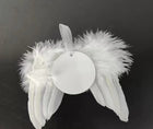 Colgante navideño de alas blancas con centro circular de MDF sublimable