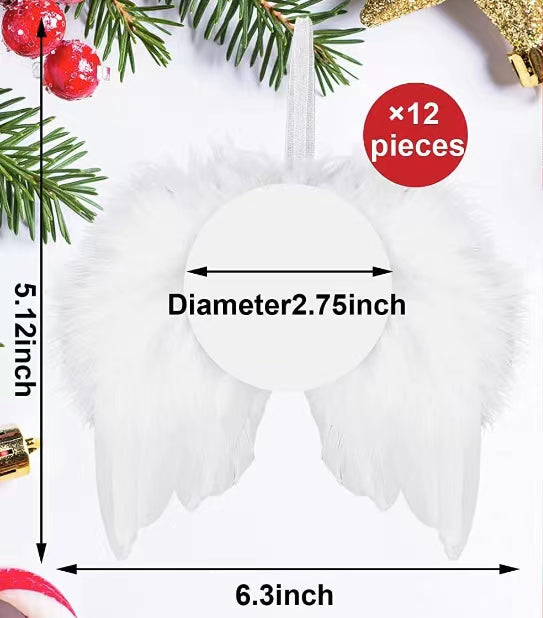 Colgante Sublimable MDF Navideño de Alas Blanco 10 unidades