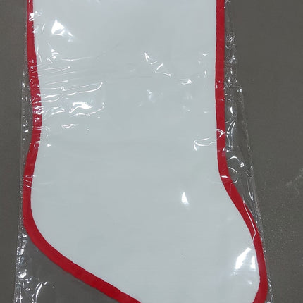 Bota navideña sublimable blanca borde rojo