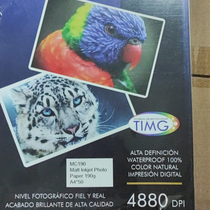 Papel alta resolucion mate - 190gr mc190-a4 50 hojas