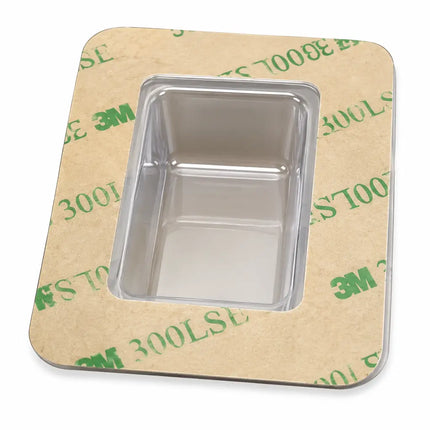Blíster plástico cuadrado transparente con base adhesiva