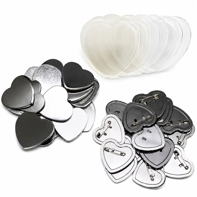 Componentes de chapitas metálicas en forma de corazón de 54 × 58 mm