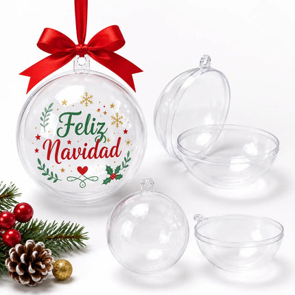 Esfera Acrílica Transparente 10 cm sin Colgante | Para Personalizar con UV DTF y Vinilo