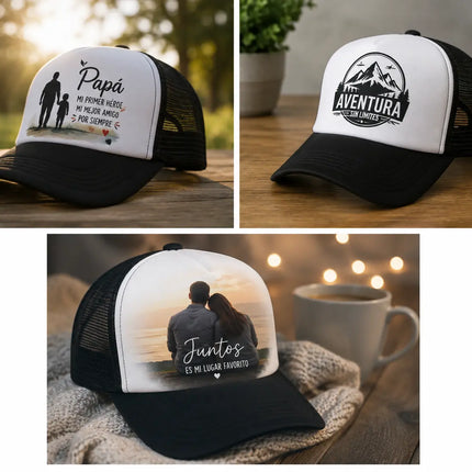 Jockeys negros de malla con panel frontal blanco personalizado