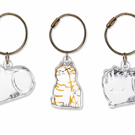 Llaveros cápsula de gatitos transparentes, en blanco y personalizado