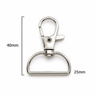 Medidas del mosquetón metálico giratorio para lanyard