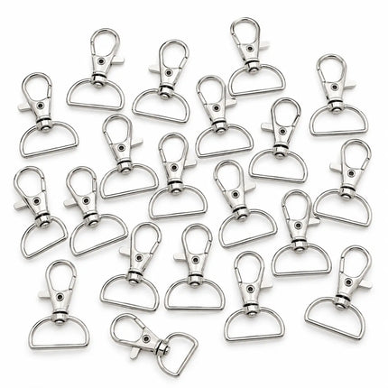 Pack de mosquetones metálicos giratorios para fabricar lanyards
