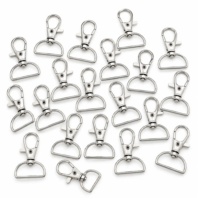 Mosquetones metálicos de 40 x 25 mm para fabricar lanyards, llaveros Pack 100 unidades