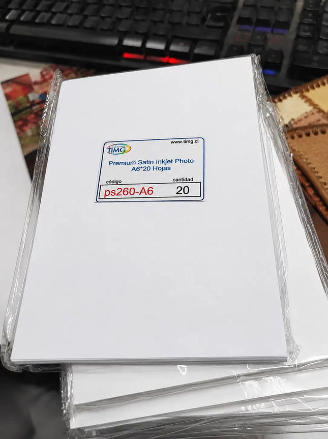 Papel Fotográfico Satinado A6 260 g para Impresora Inkjet – 20 Hojas