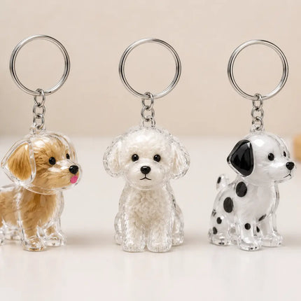 Tres modelos de llavero perrito para recuerdo de mascotas