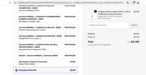 Envio de rebusque pagado en RM