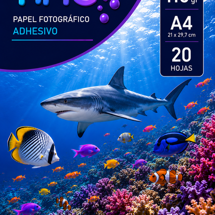 Papel Adhesivo Fotográfico Brillante A3 y A4 135 gr 50 Hojas