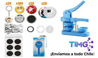 Kit de máquina plástica azul para chapitas de 58 mm