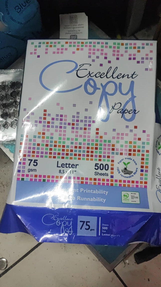 Papel multiuso 75gr tamaño carta para imprimir textos, Tareas, Documentos