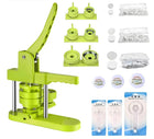 Kit de máquina verde para chapitas con moldes de 25, 37 y 58 mm