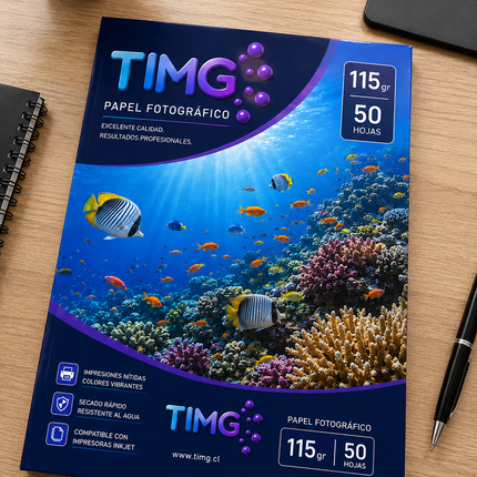 Papel fotografico A4 115gr 50 hojas para trabajos manuales