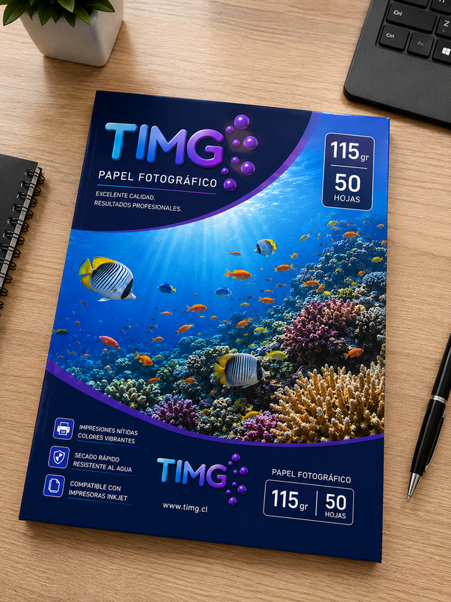 Papel fotografico A4 115gr 50 hojas para trabajos manuales