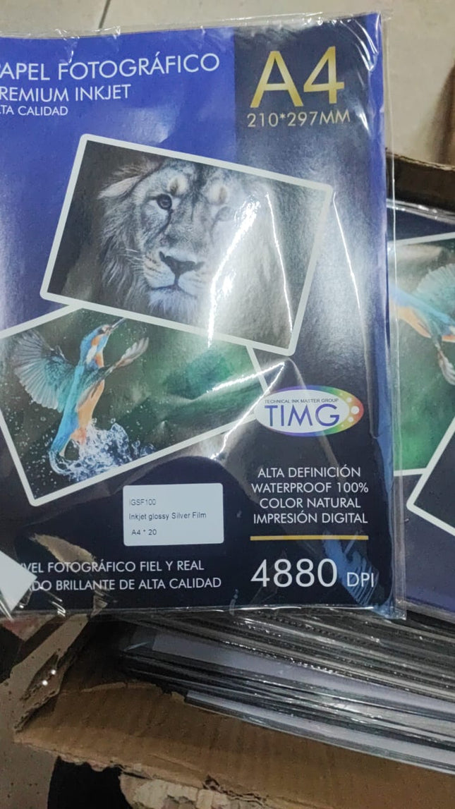 Papel fotografico A4 100gr silver  20 hojas para trabajos manuales