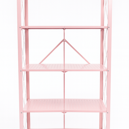 Estantería plegable rosada 71x34x157 cm | Repisas resistentes para organizar taller de emprendedores | Práctica, portátil y funcional