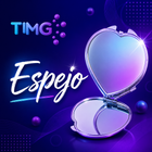 Espejo metálico plateado con forma de corazón para personalizar con UV DTF
