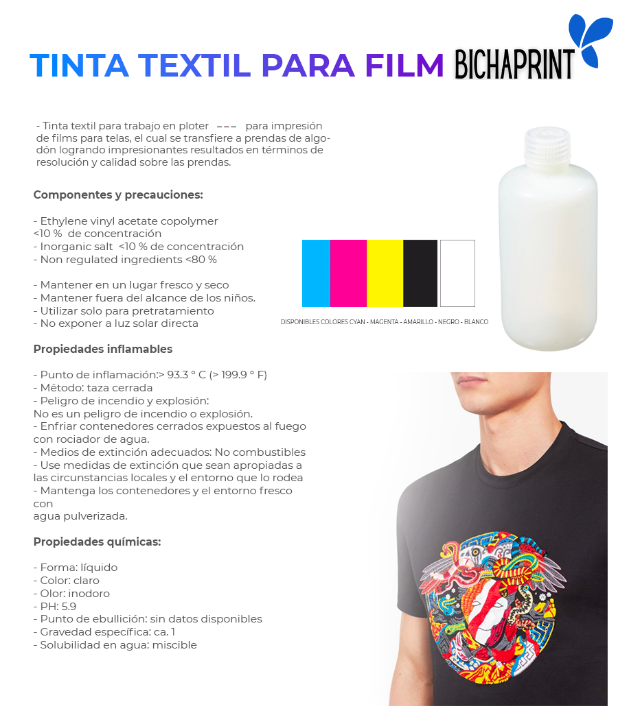 Tinta Textil para Film -  DTF - Todos los colores