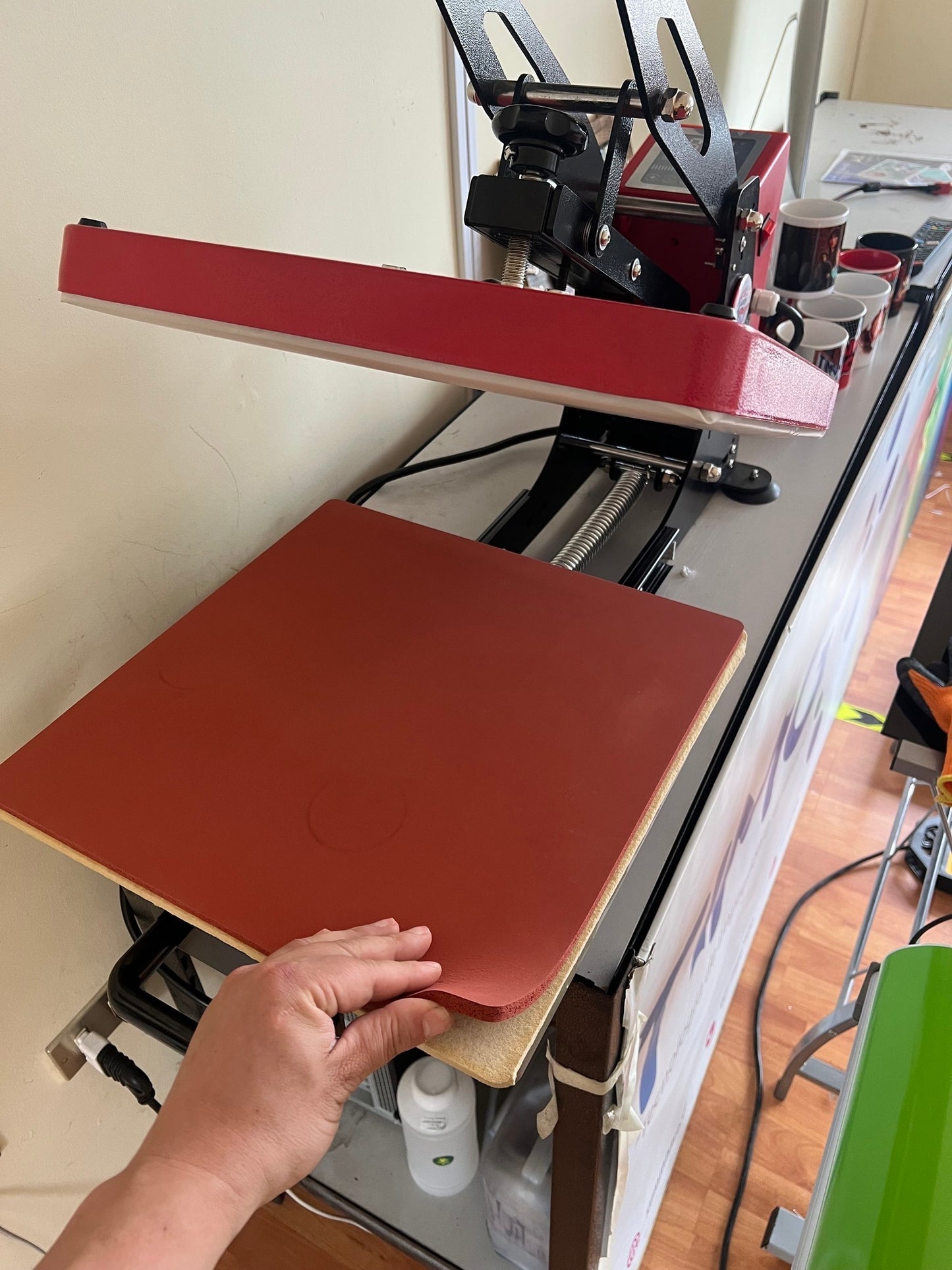 Base de silicona roja para estampadoras planas, repuesto, diferentes medidas