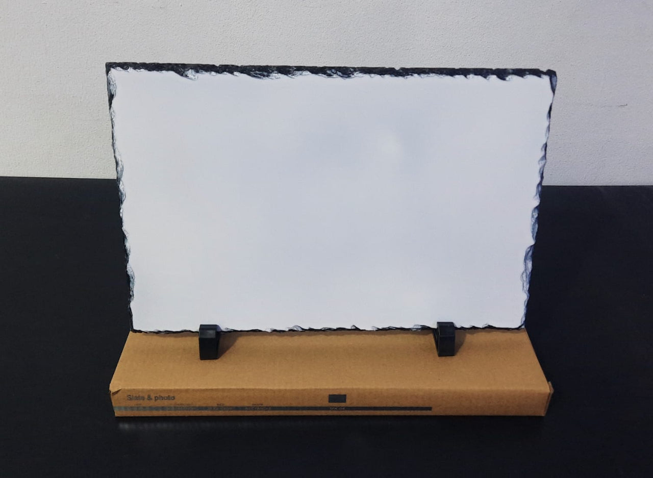 Roca sublimable rectangular 20 x 30 cm, incluye atriles y caja, modelo SH04