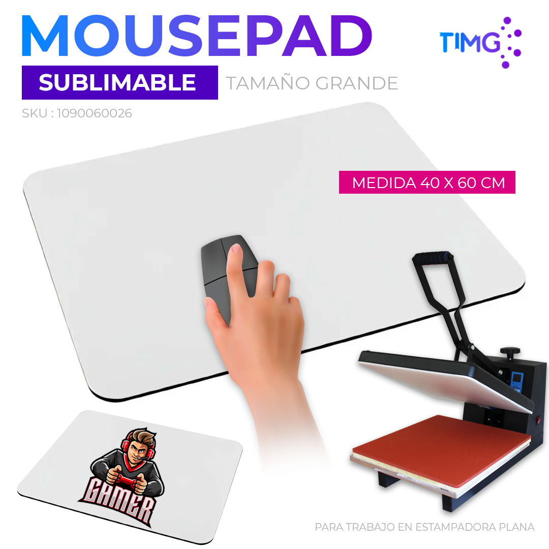 Mousepad sublimable tamaño grande 40 x 60 tipo gamer
