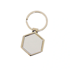 Llavero hexagonal metálico con centro blanco para sublimación