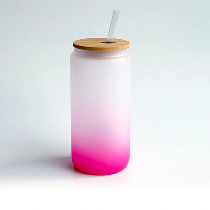 Vasos con bombilla sublimables satinados gradiente de color 500ml