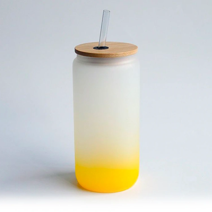 Vasos con bombilla sublimables satinados gradiente de color 500ml